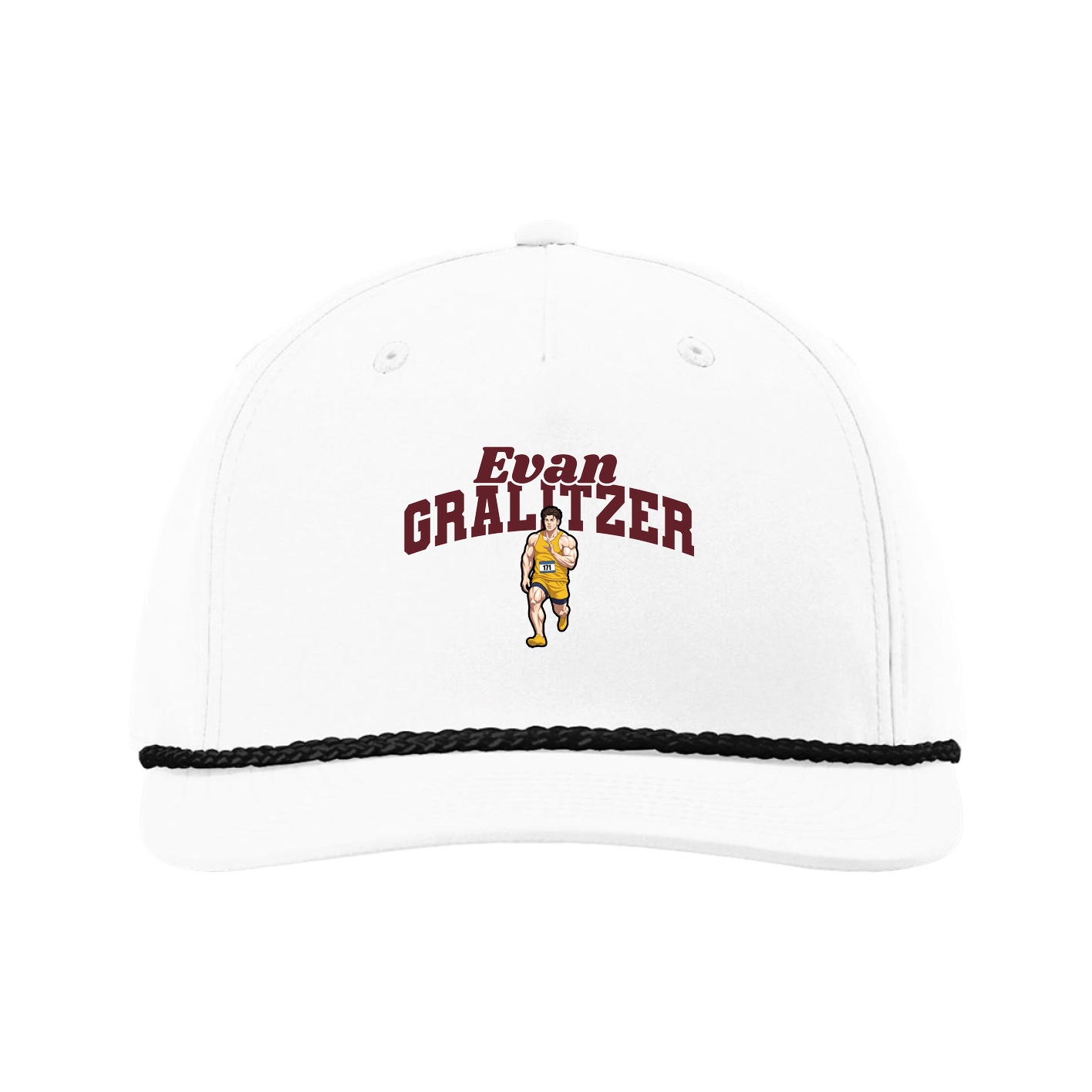 Five-Panel Classic Rope Cap — Signature Arch in White