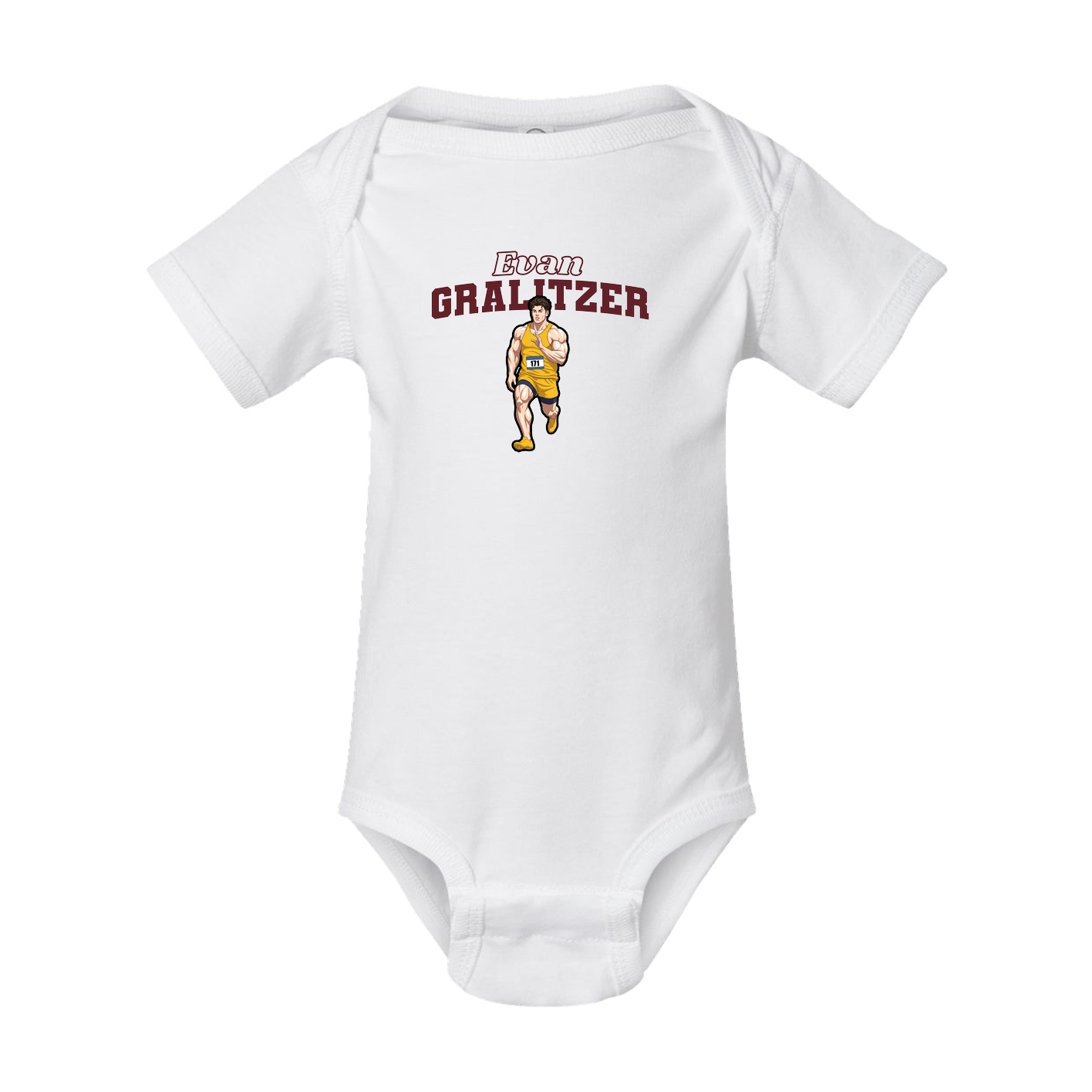 Baby Onesie — Name Arch in White