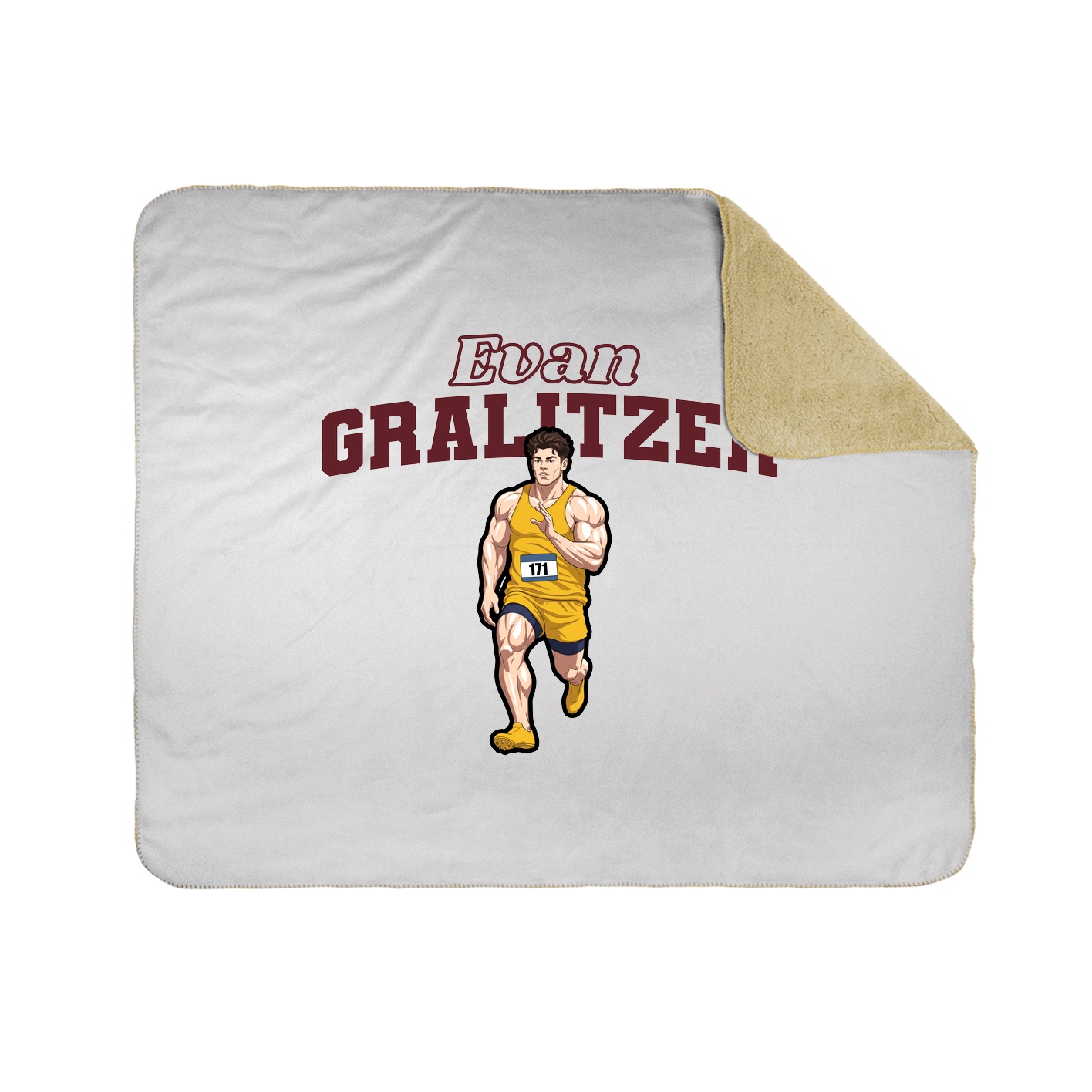 Throw Blanket — Name Arch in White