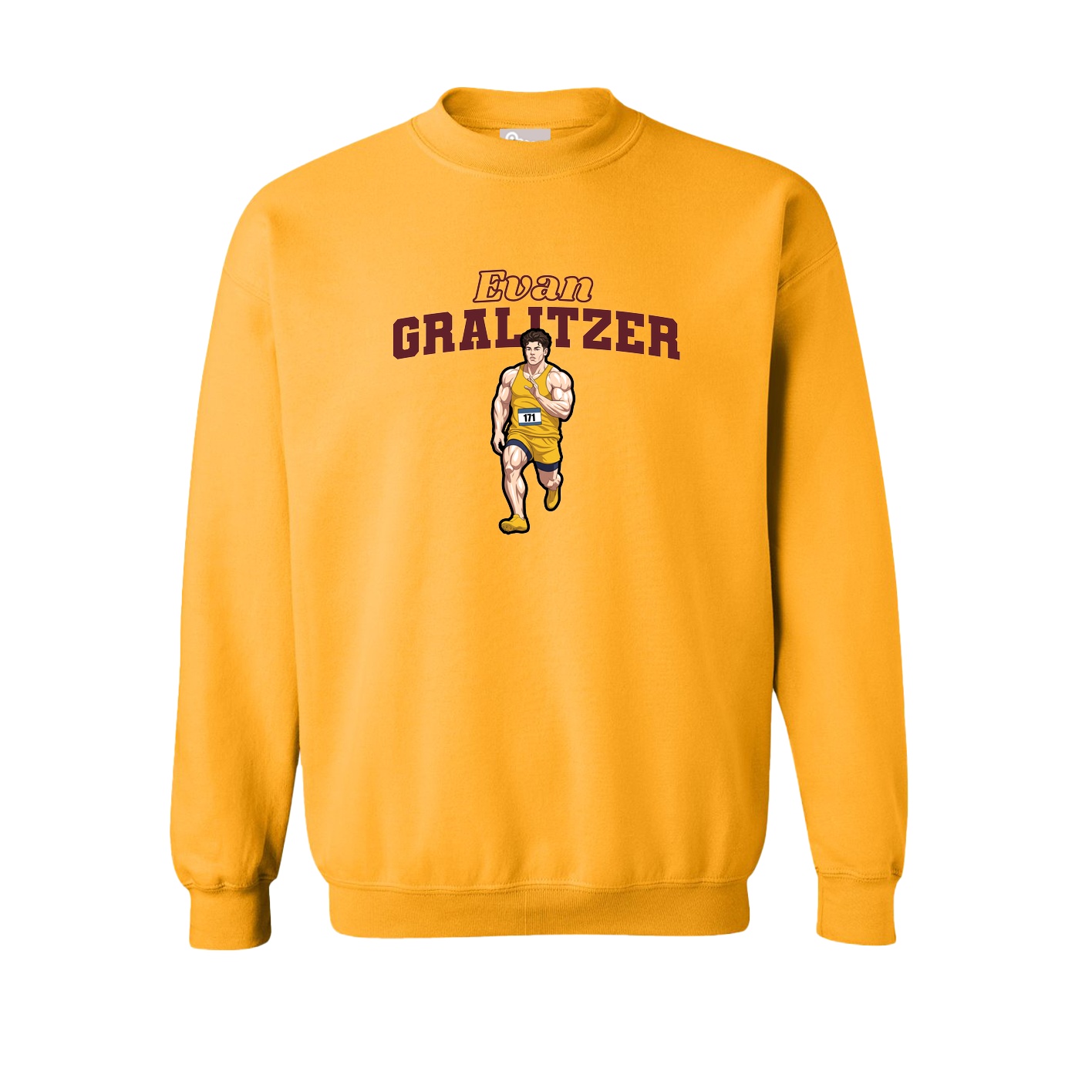 Fleece Crew — Name Arch in Gold