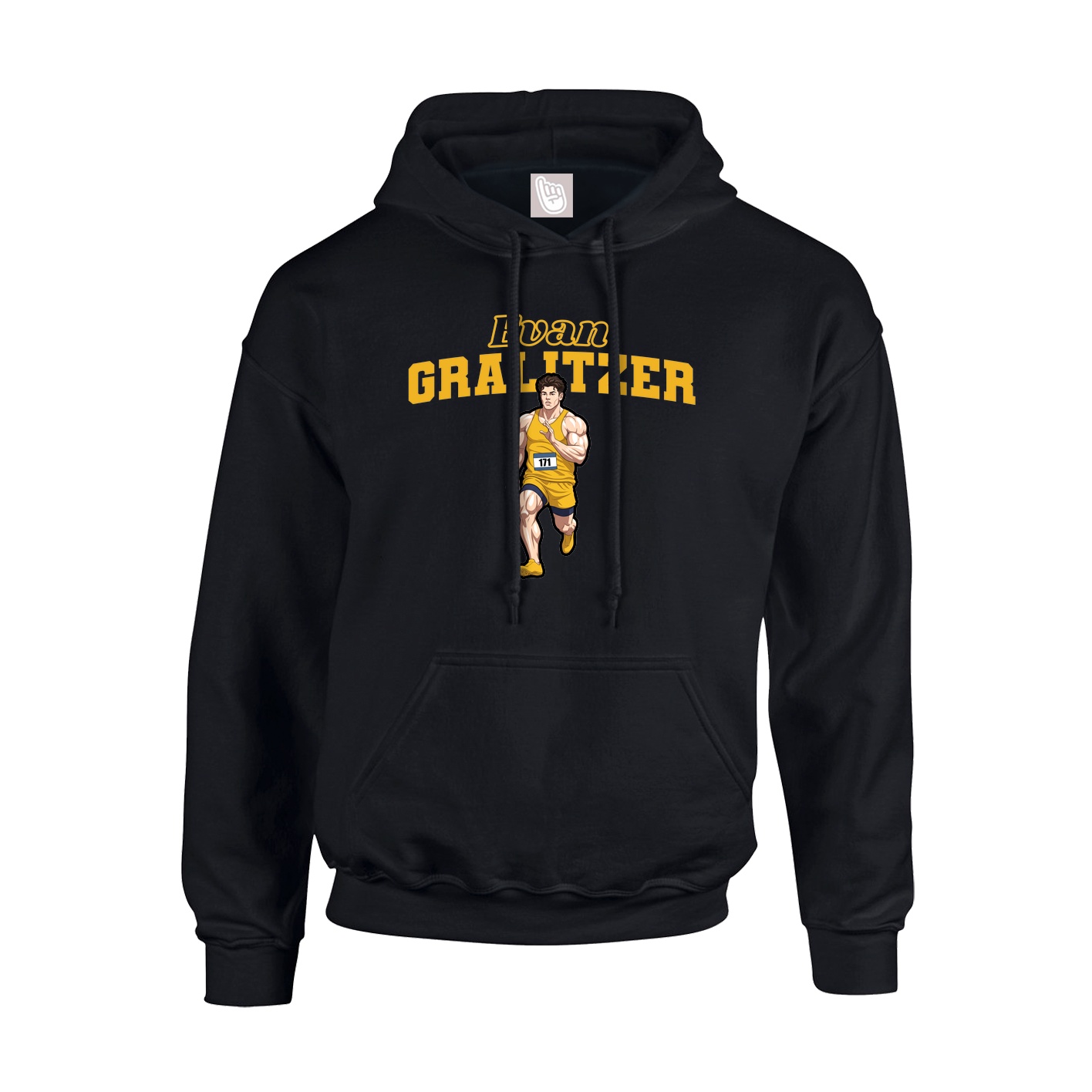 Youth Hoodie — Name Arch in Black