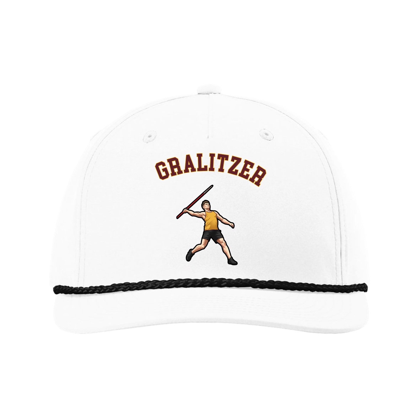 Five-Panel Classic Rope Cap — Shirsey Arch in White