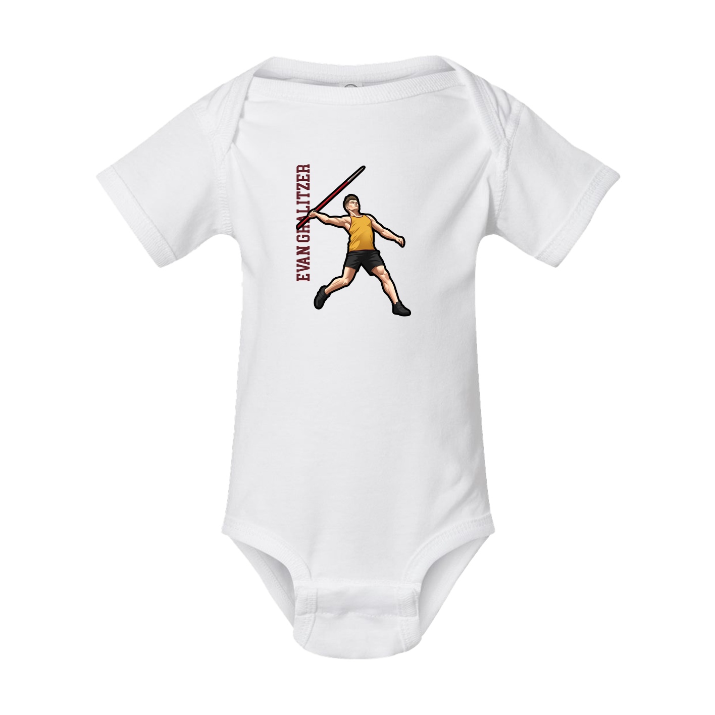 Baby Onesie — Name Vertical in White