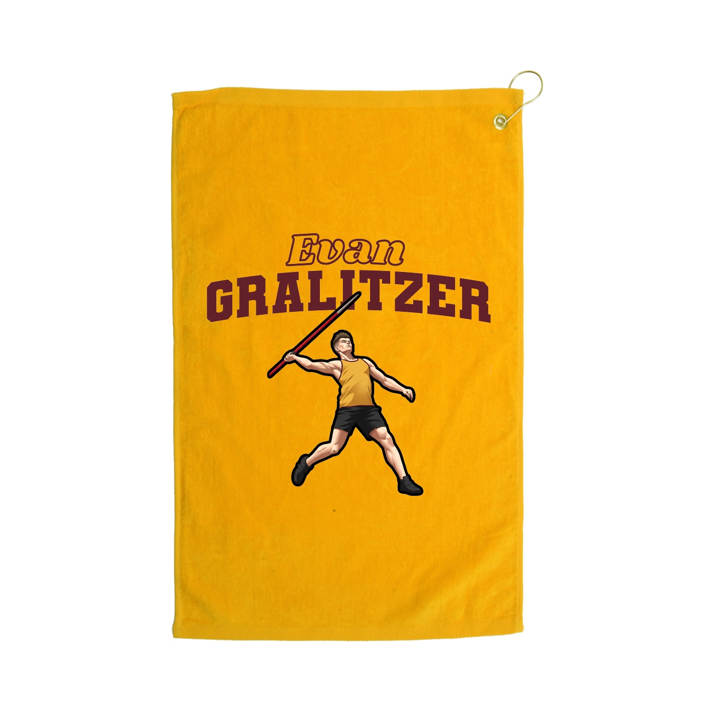 Golf Towel — Name Arch in Gold