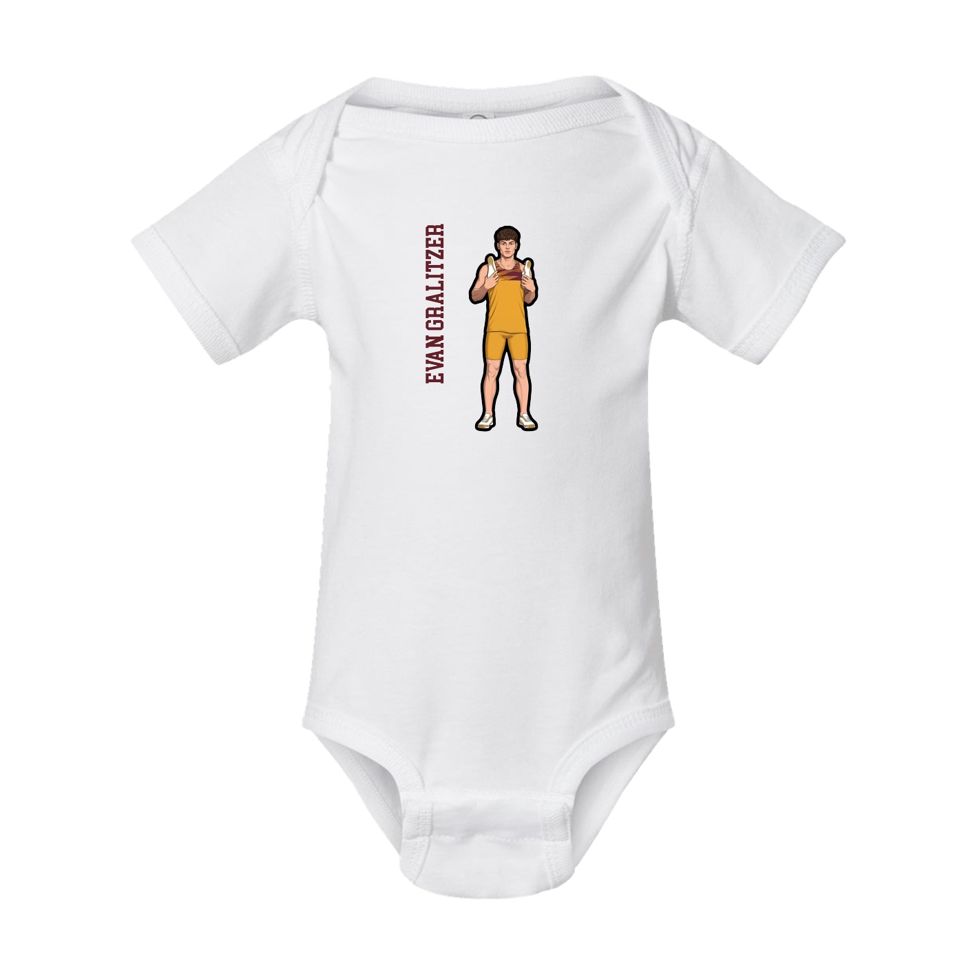 Baby Onesie — Name Vertical in White