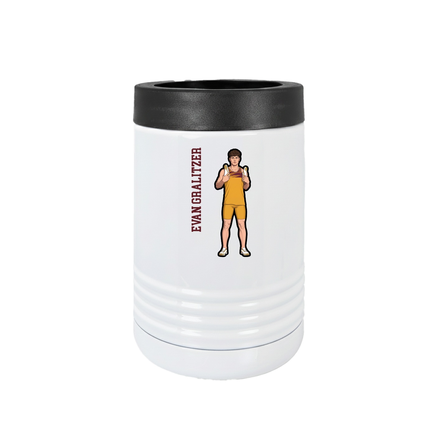 Beverage Holder — Name Vertical in White