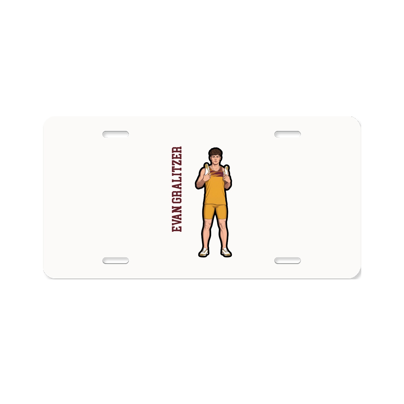 License Plate — Name Vertical in Classic