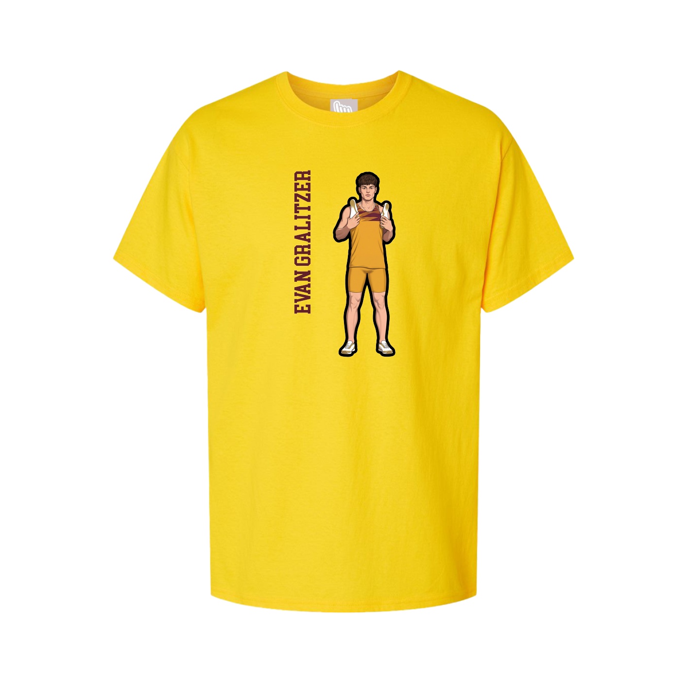 Youth Tee — Name Vertical in Gold