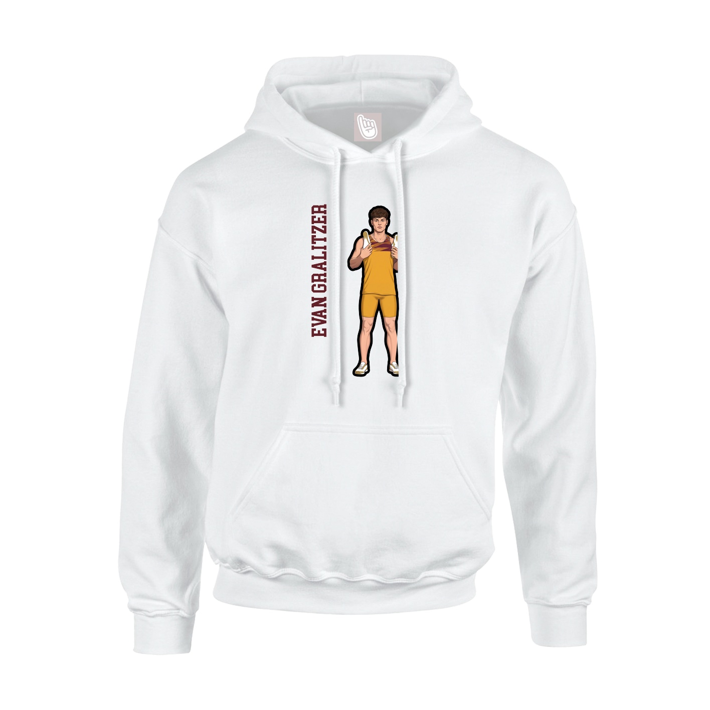 Youth Hoodie — Name Vertical in White