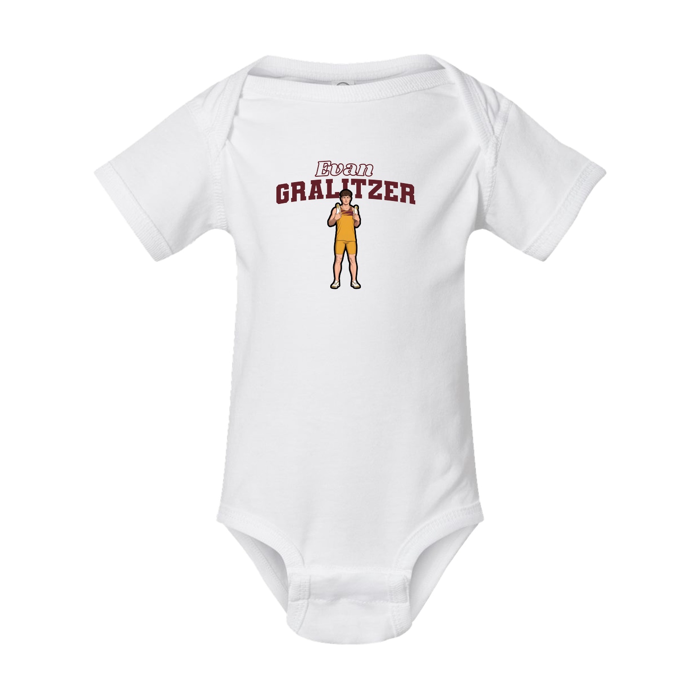 Baby Onesie — Name Arch in White