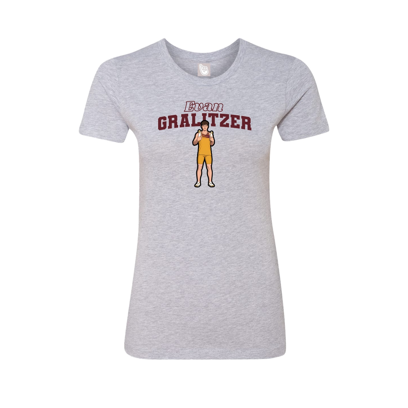 Fitted Women's Tee — Name Arch in Grey