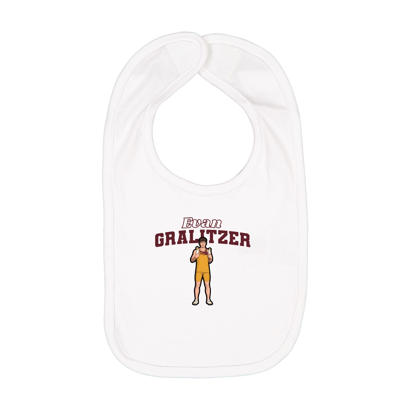 Infant Bib — Name Arch in White
