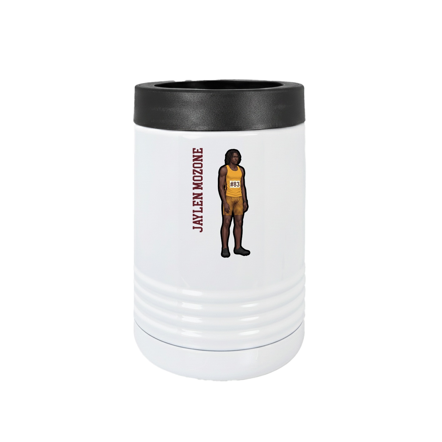 Beverage Holder — Name Vertical in White