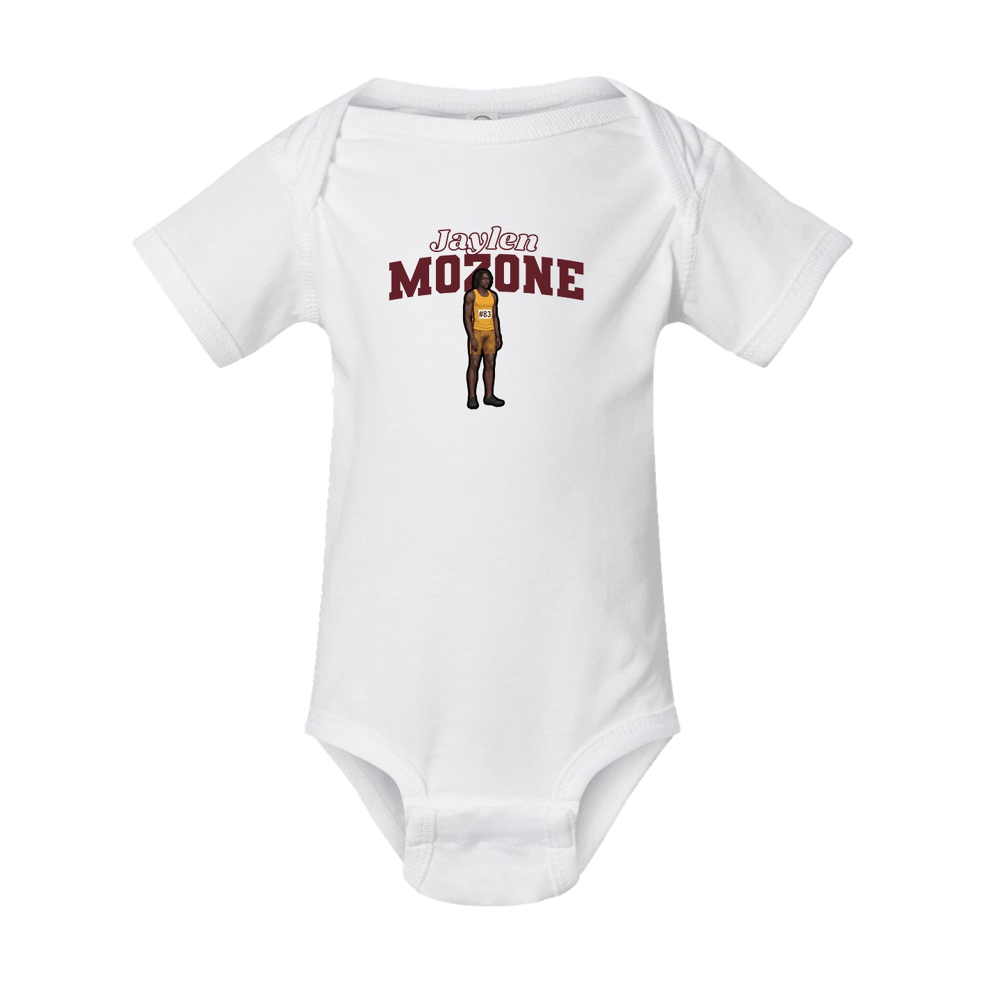 Baby Onesie — Name Arch in White