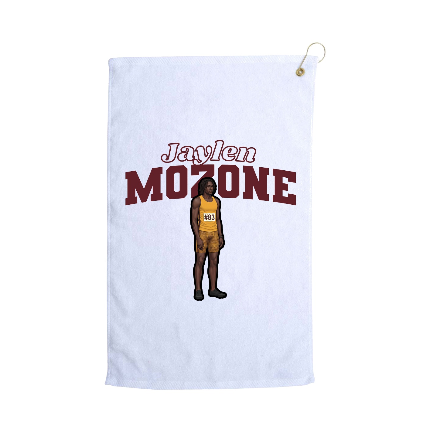 Golf Towel — Name Arch in White