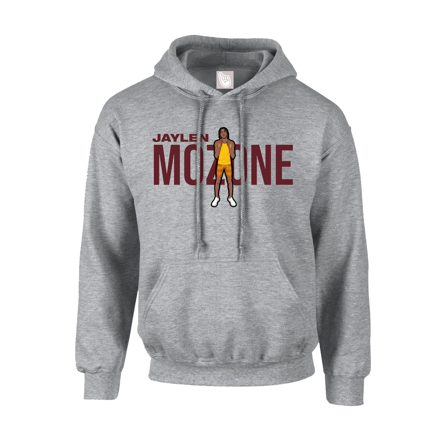Hoodie — Player Name in Grey