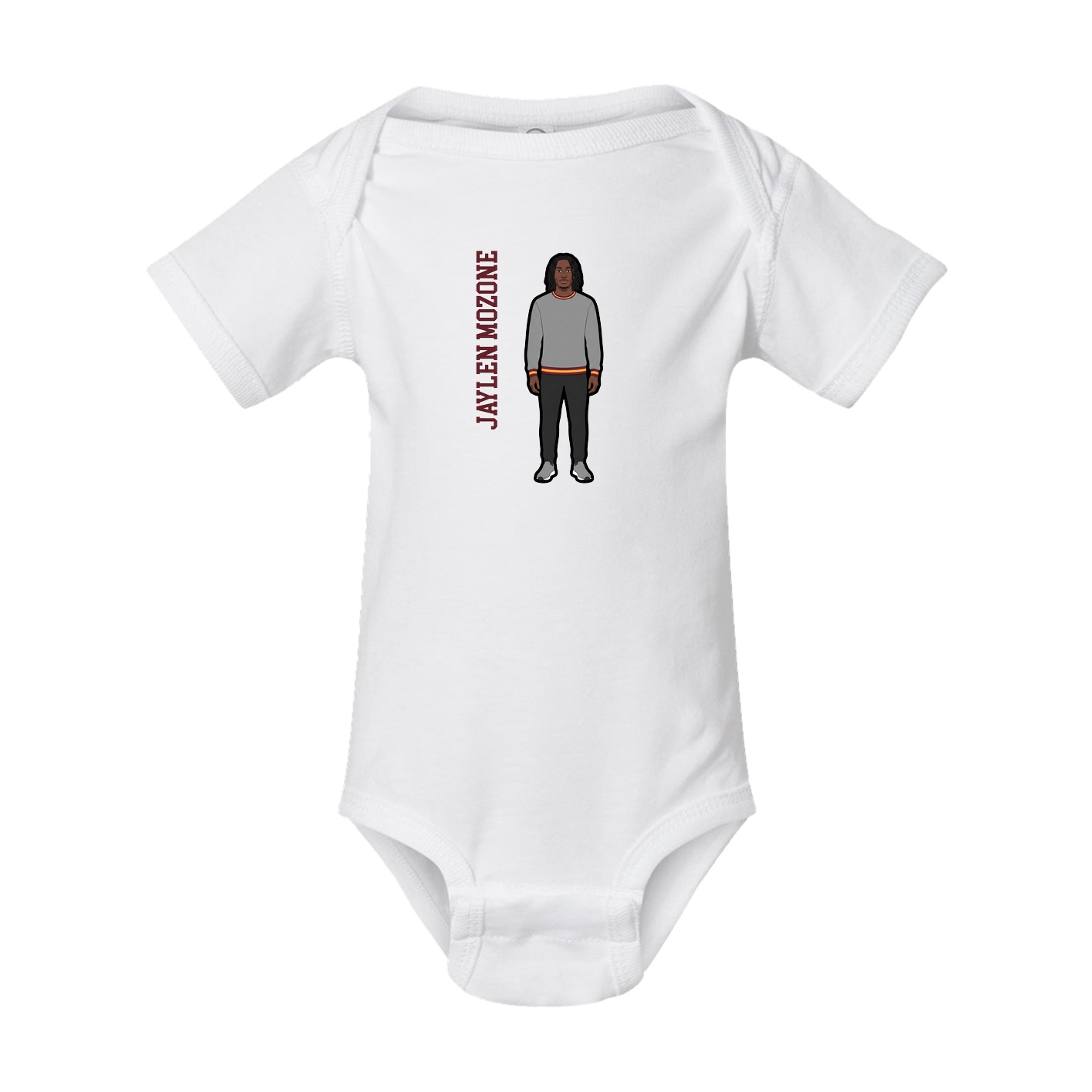 Baby Onesie — Name Vertical in White