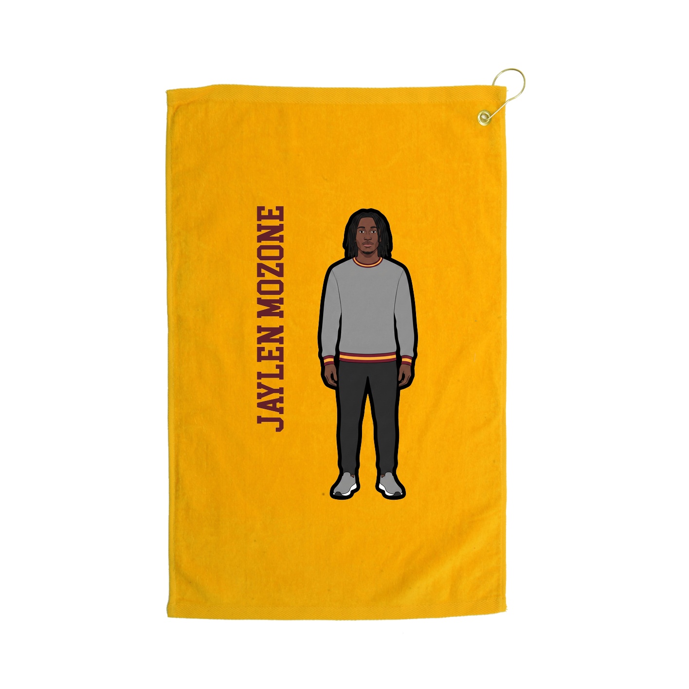 Golf Towel — Name Vertical in Gold