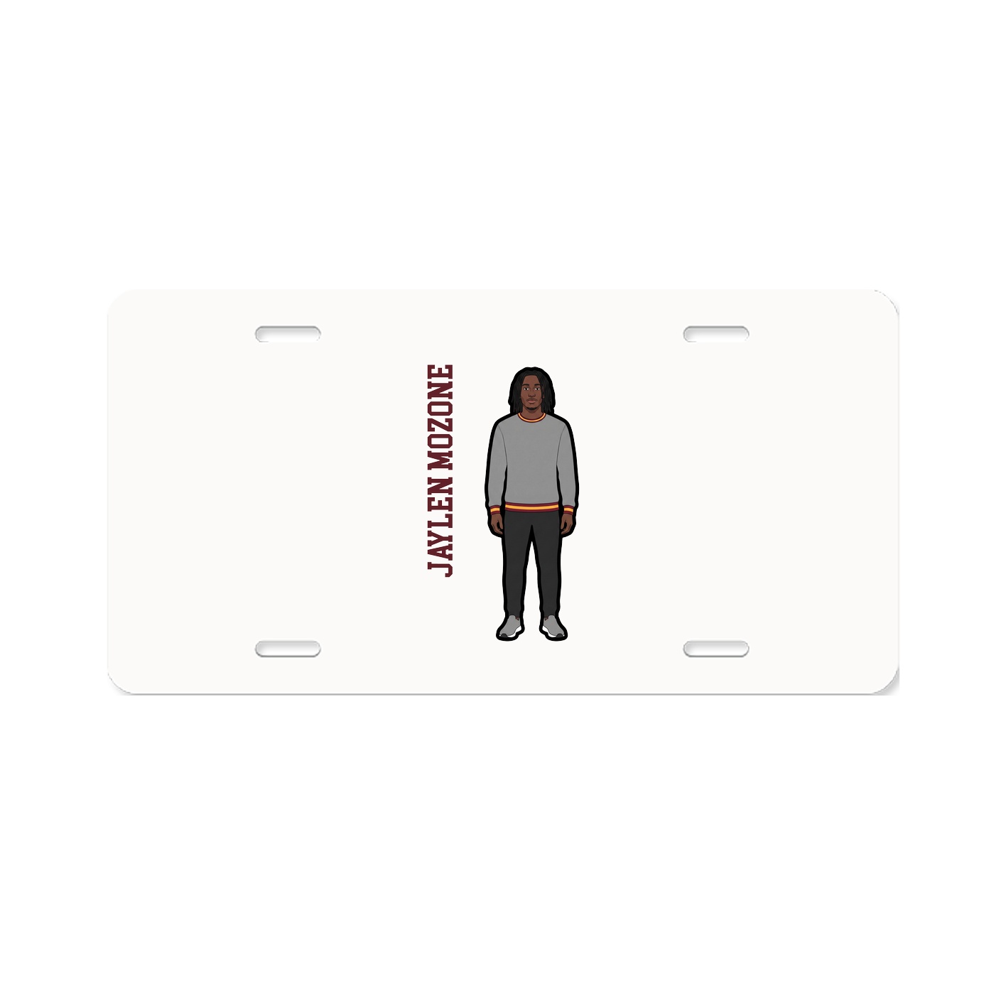 License Plate — Name Vertical in Classic