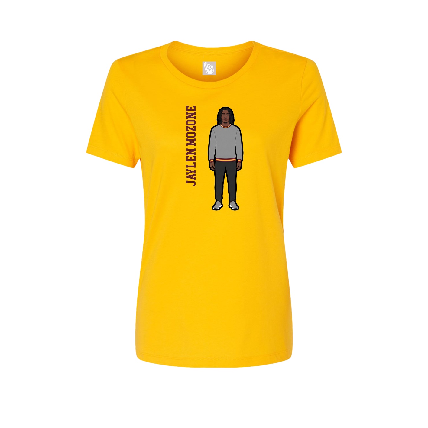 Fitted Women's Tee — Name Vertical in Gold