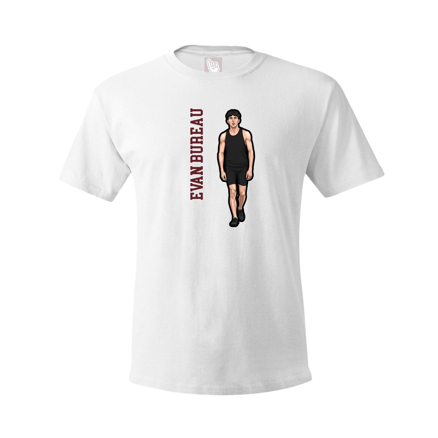 Youth Tee — Name Vertical in White