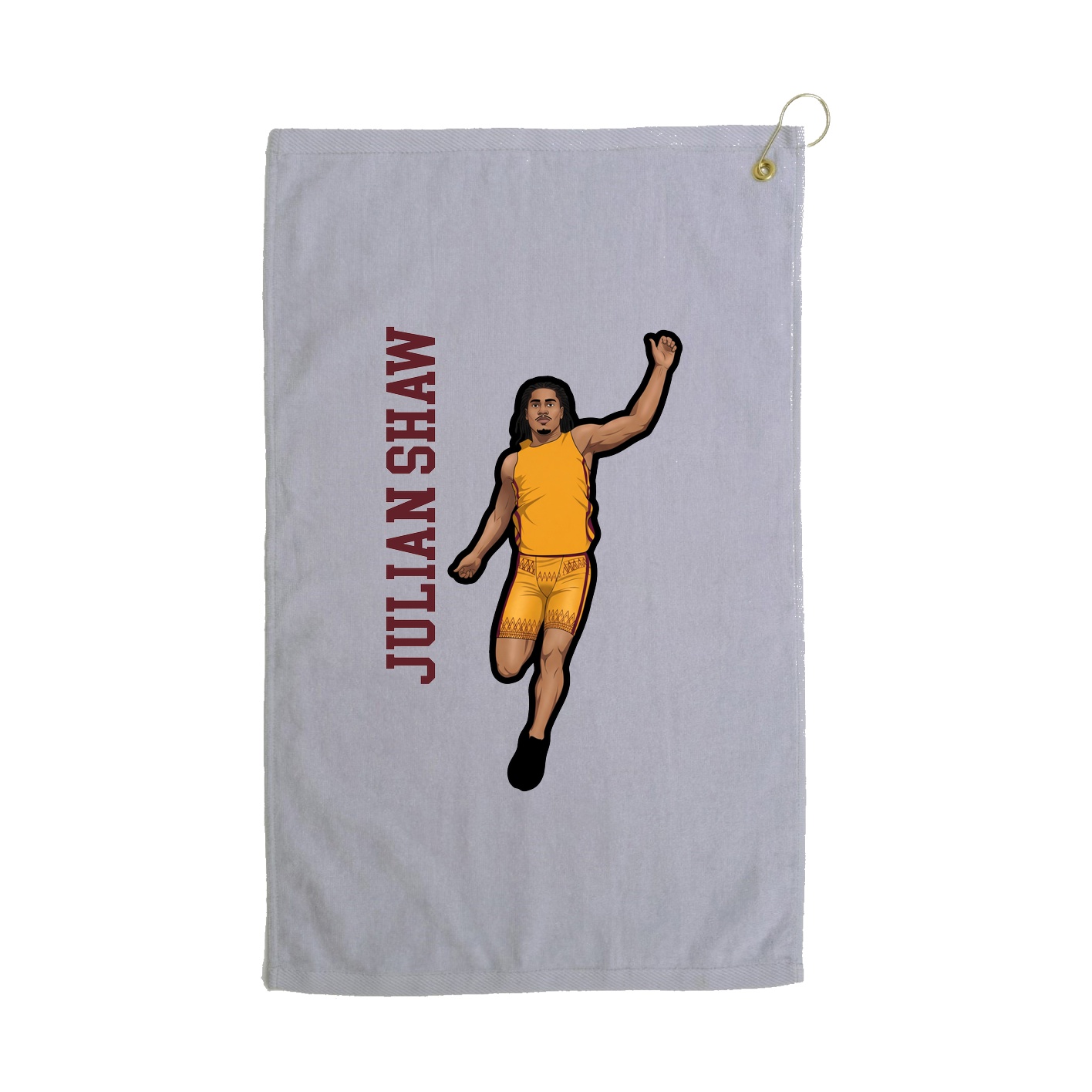 Golf Towel — Name Vertical in Grey