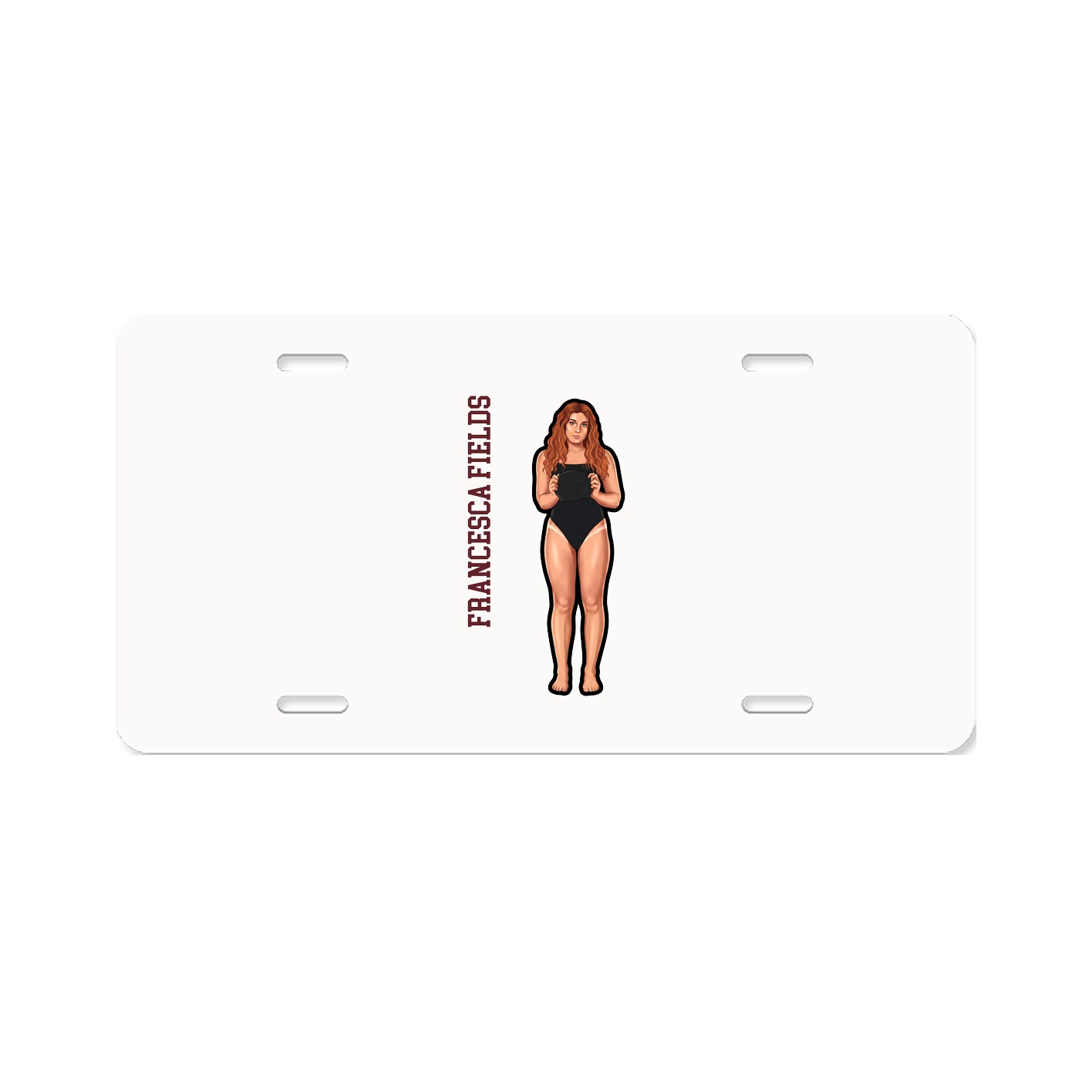 License Plate — Name Vertical in Classic