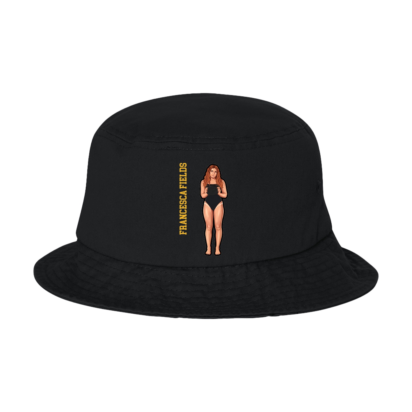 Bucket Cap — Name Vertical in Black