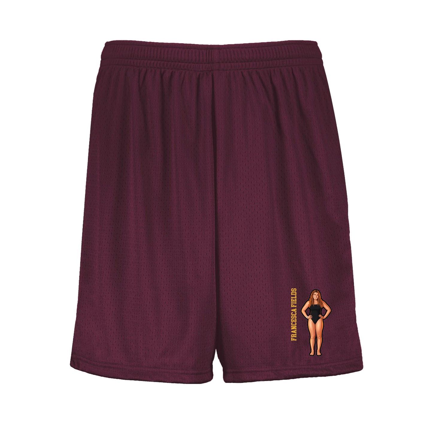Shorts — Name Vertical in Maroon