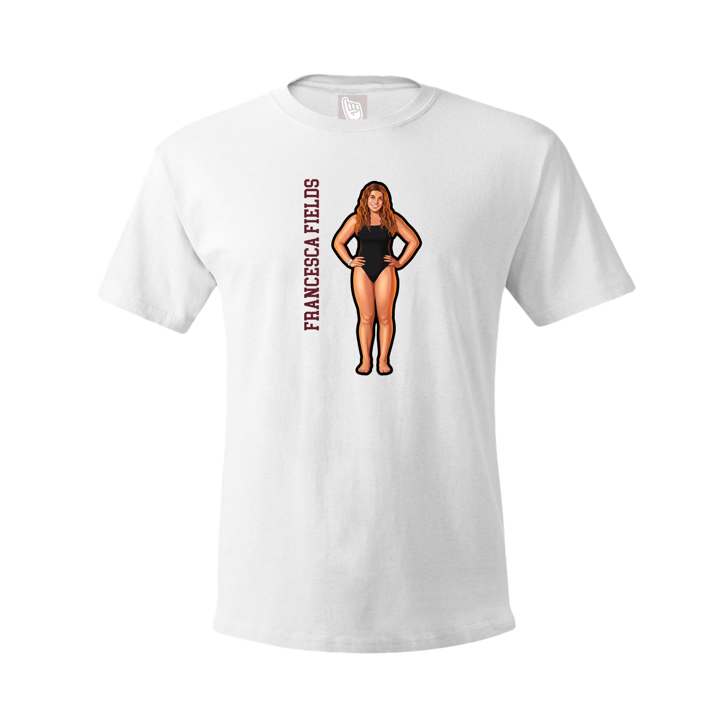 Tee — Name Vertical in White