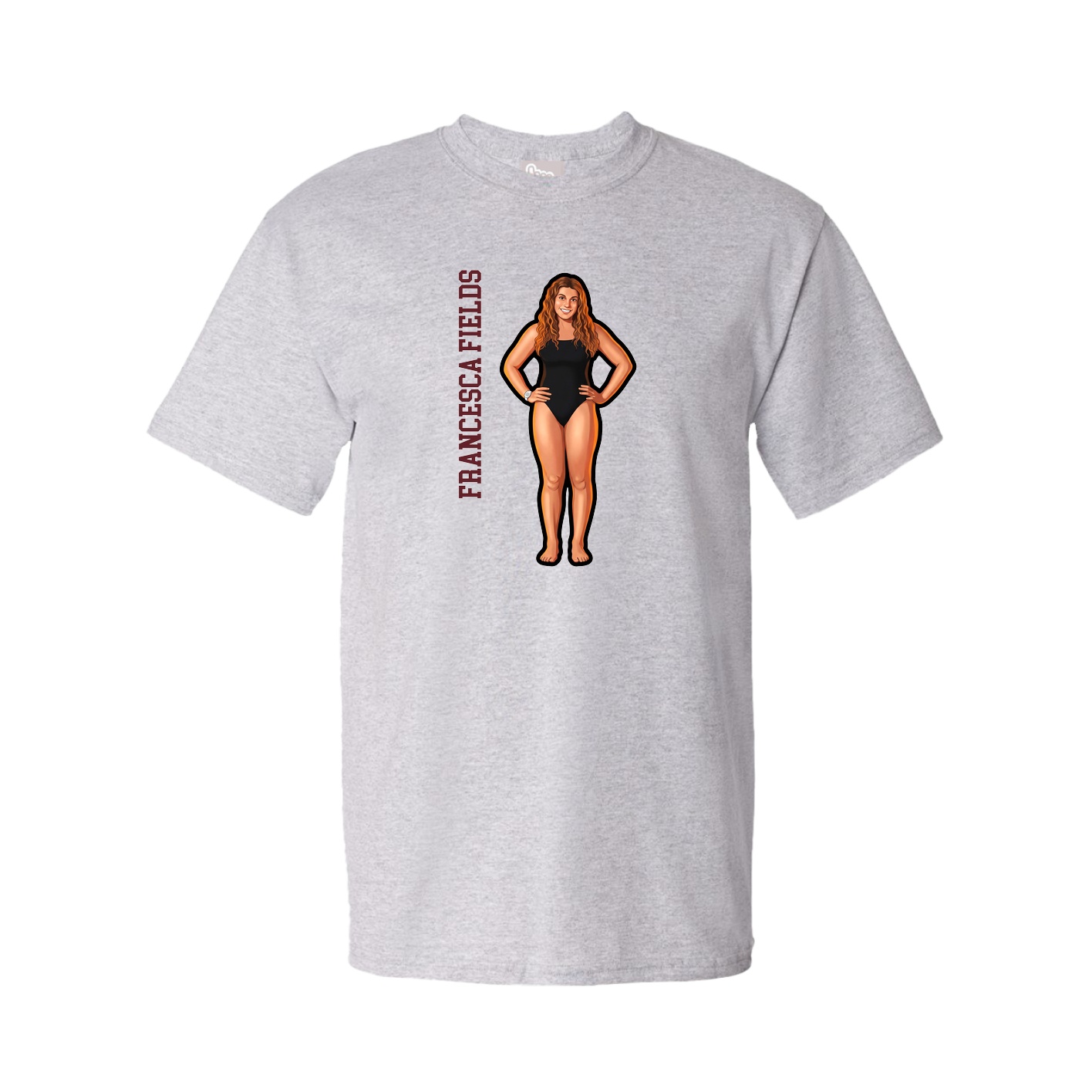 Youth Tee — Name Vertical in Grey
