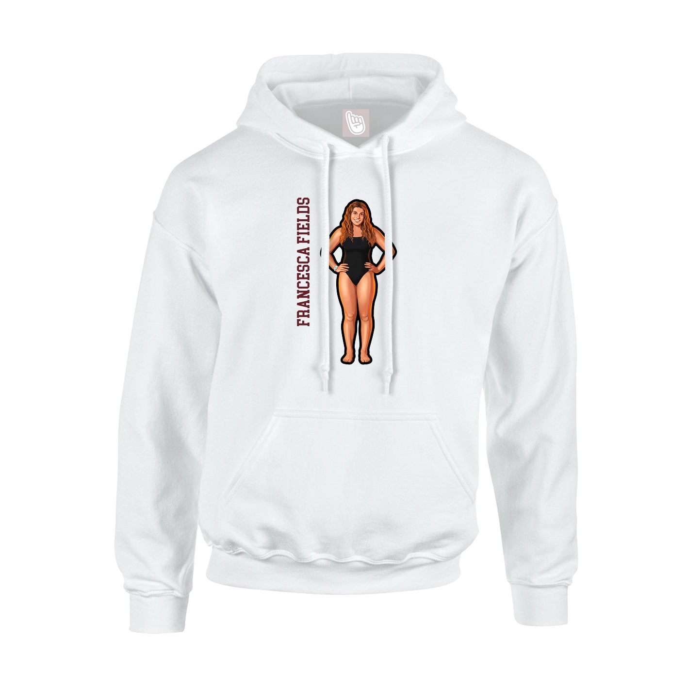 Youth Hoodie — Name Vertical in White