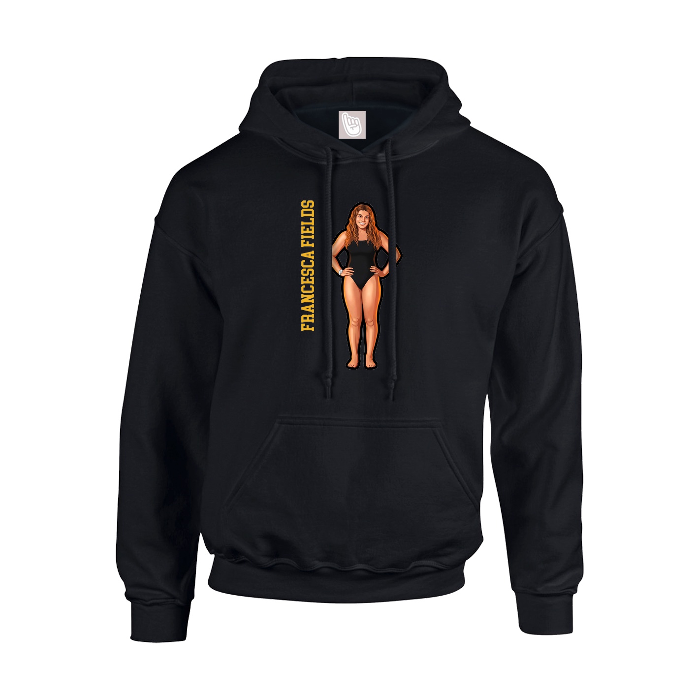 Youth Hoodie — Name Vertical in Black