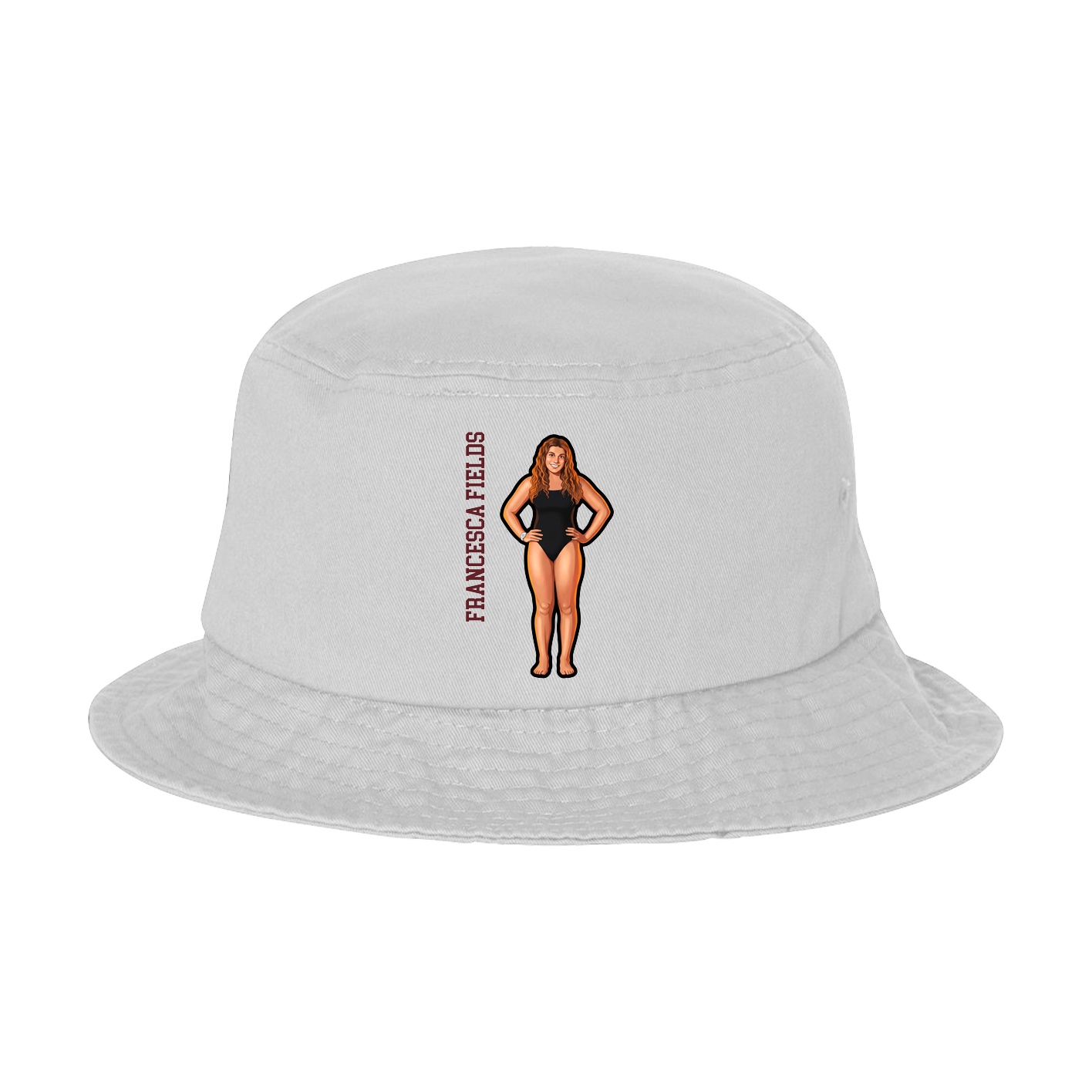 Bucket Cap — Name Vertical in White