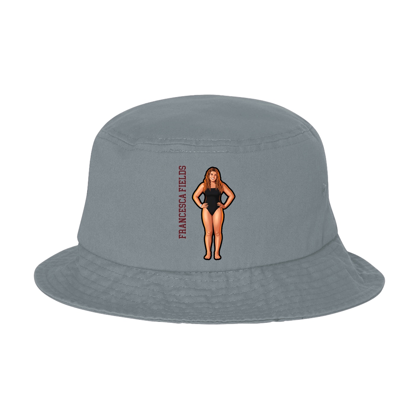 Bucket Cap — Name Vertical in Grey