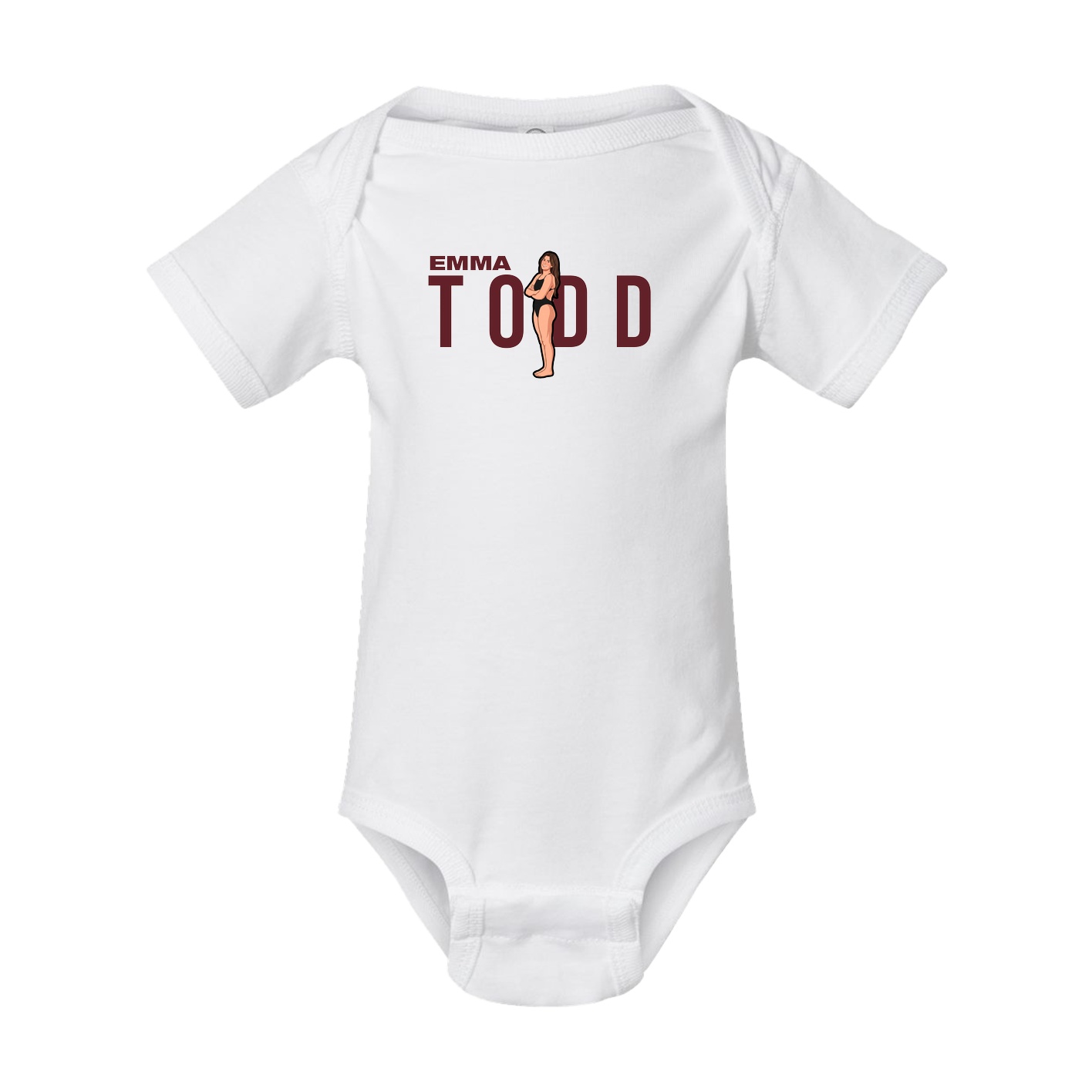 Baby Onesie — Player Name in White