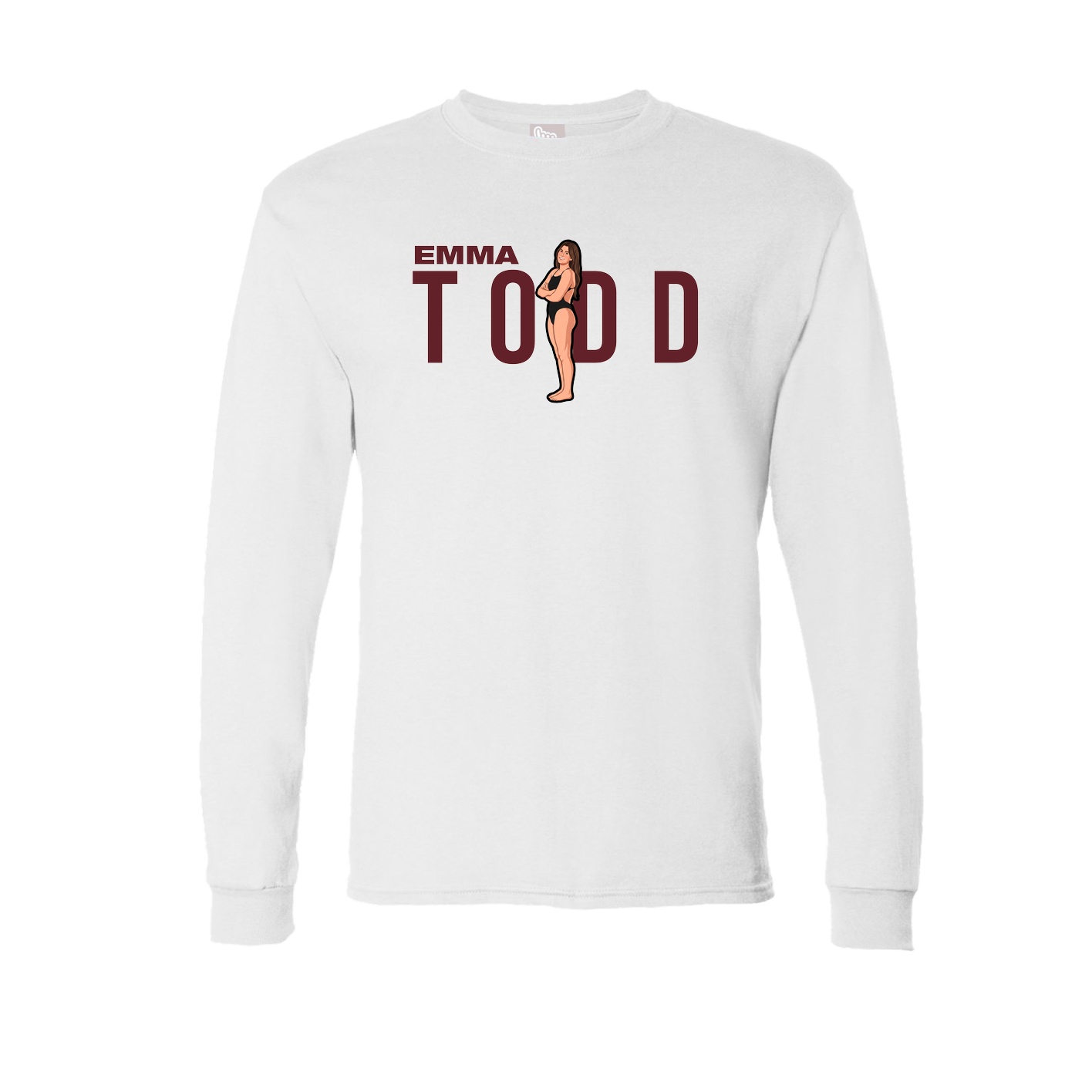 Long Sleeve Tee — Player Name in White