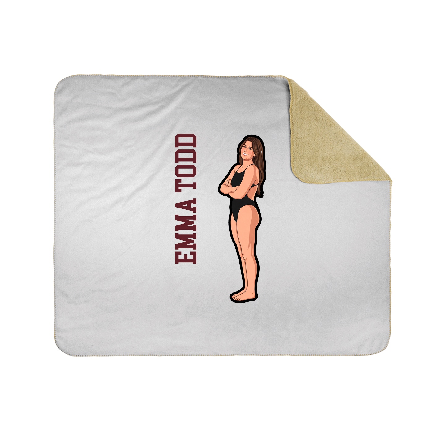 Throw Blanket — Name Vertical in White