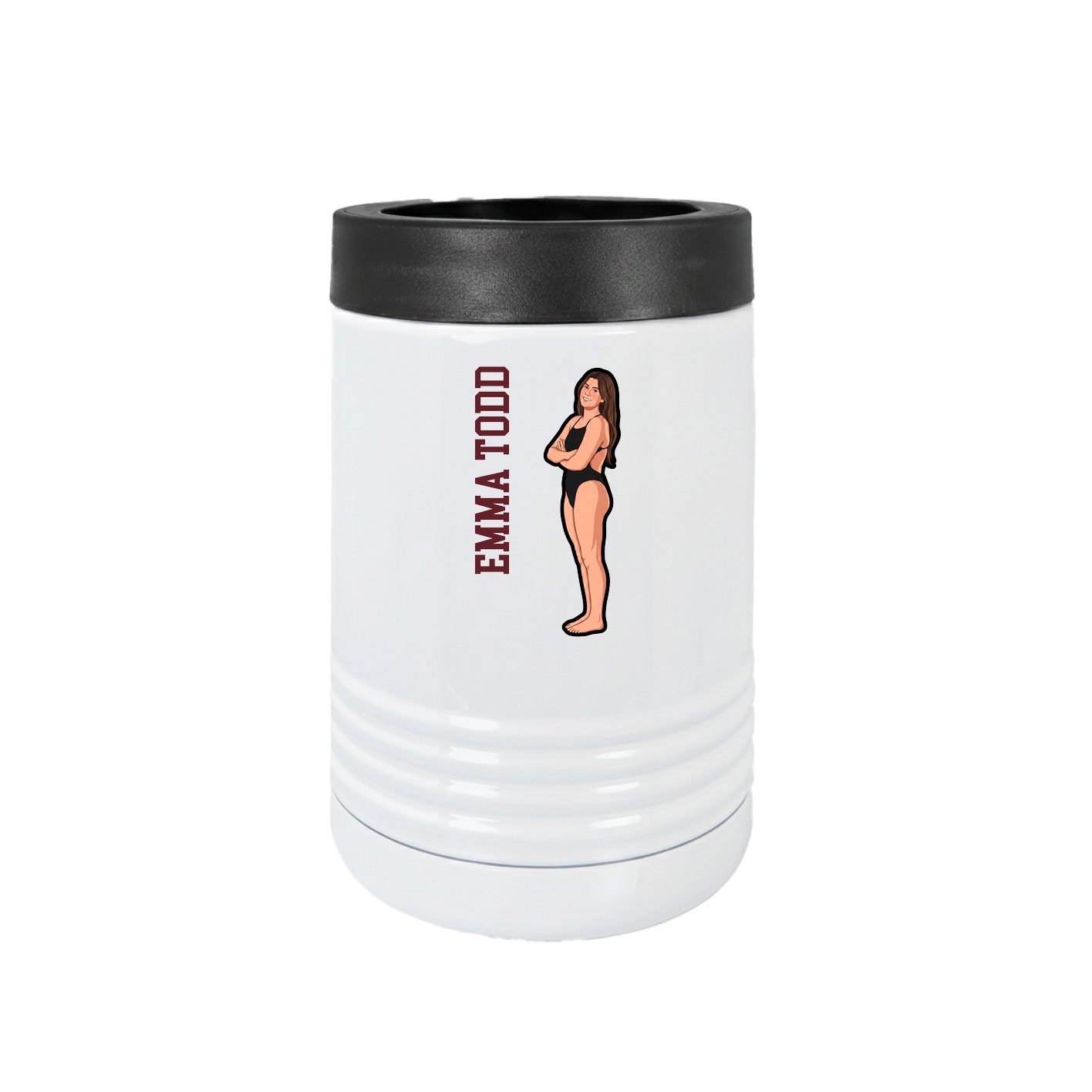 Beverage Holder — Name Vertical in White
