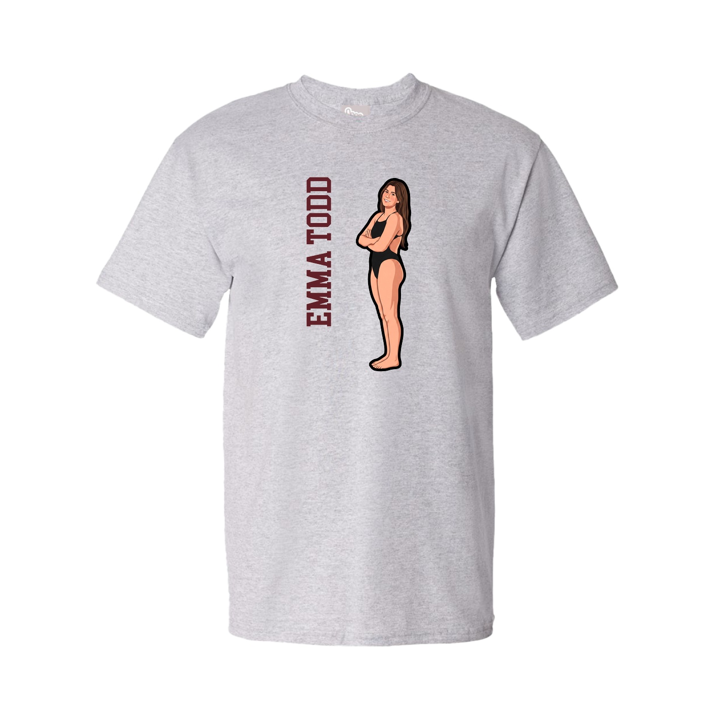 Tee — Name Vertical in Grey