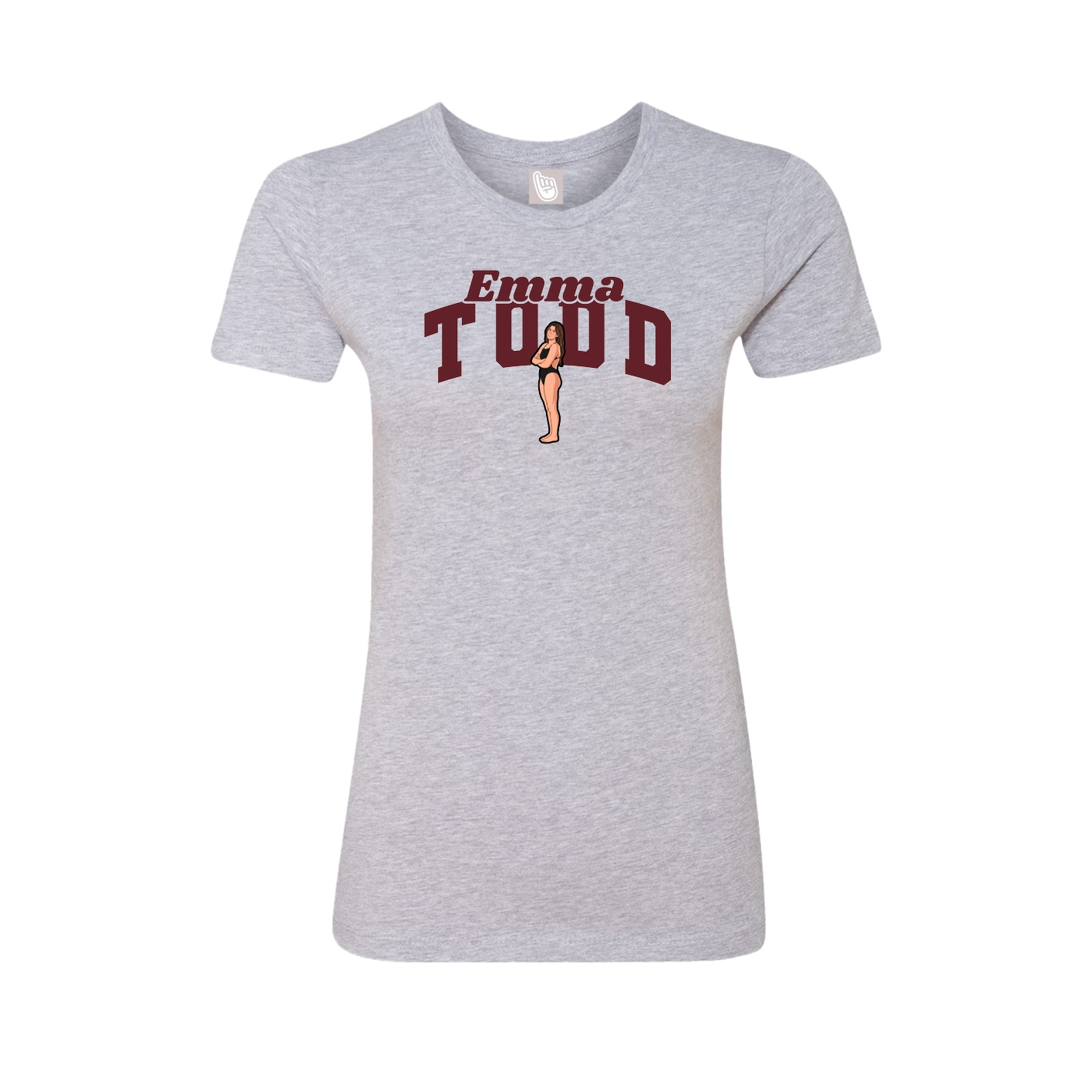 Fitted Women's Tee — Signature Arch in Grey