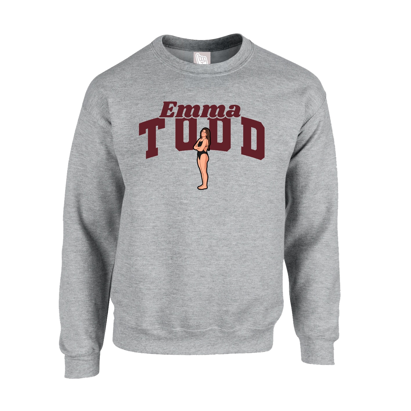 Fleece Crew — Signature Arch in Grey