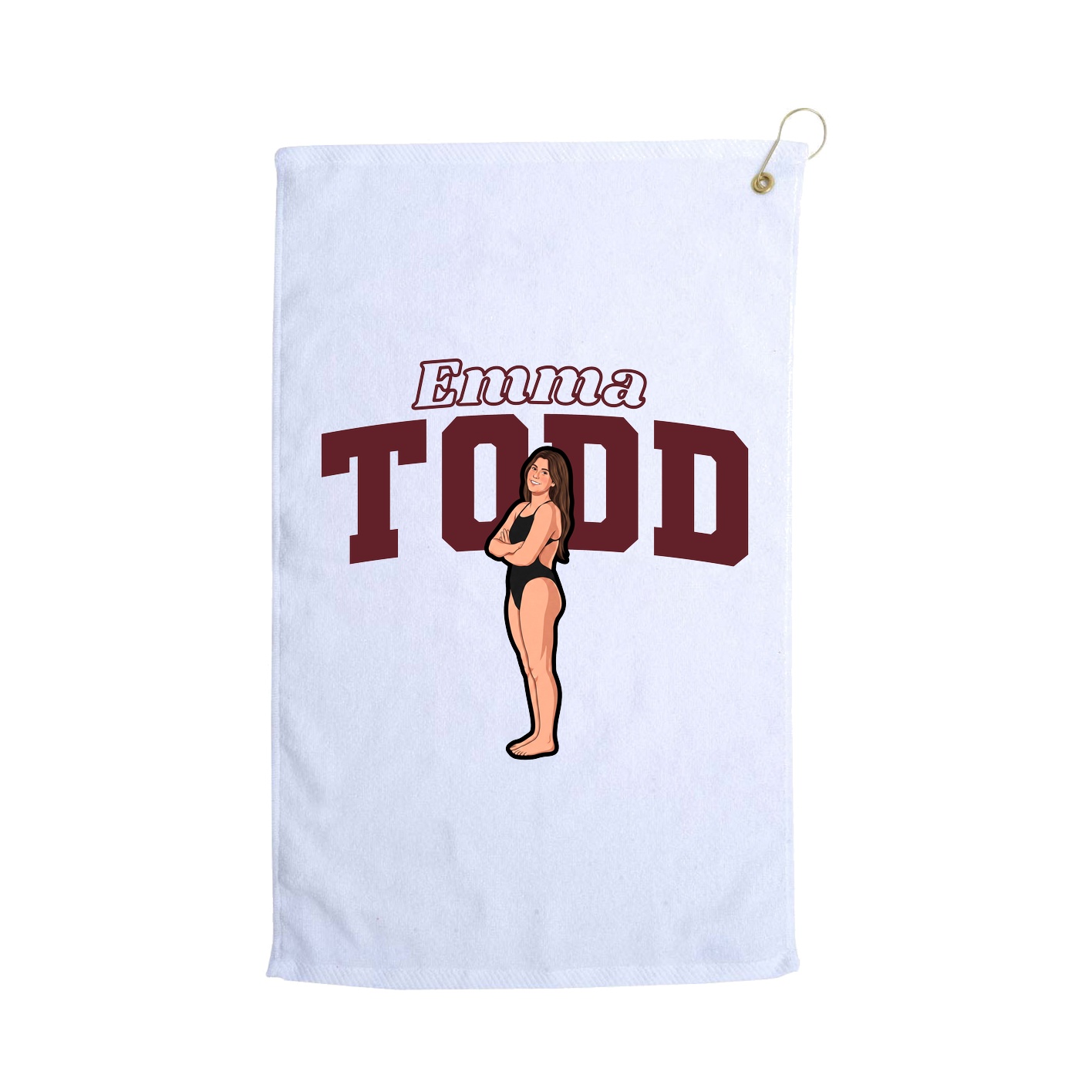 Golf Towel — Name Arch in White