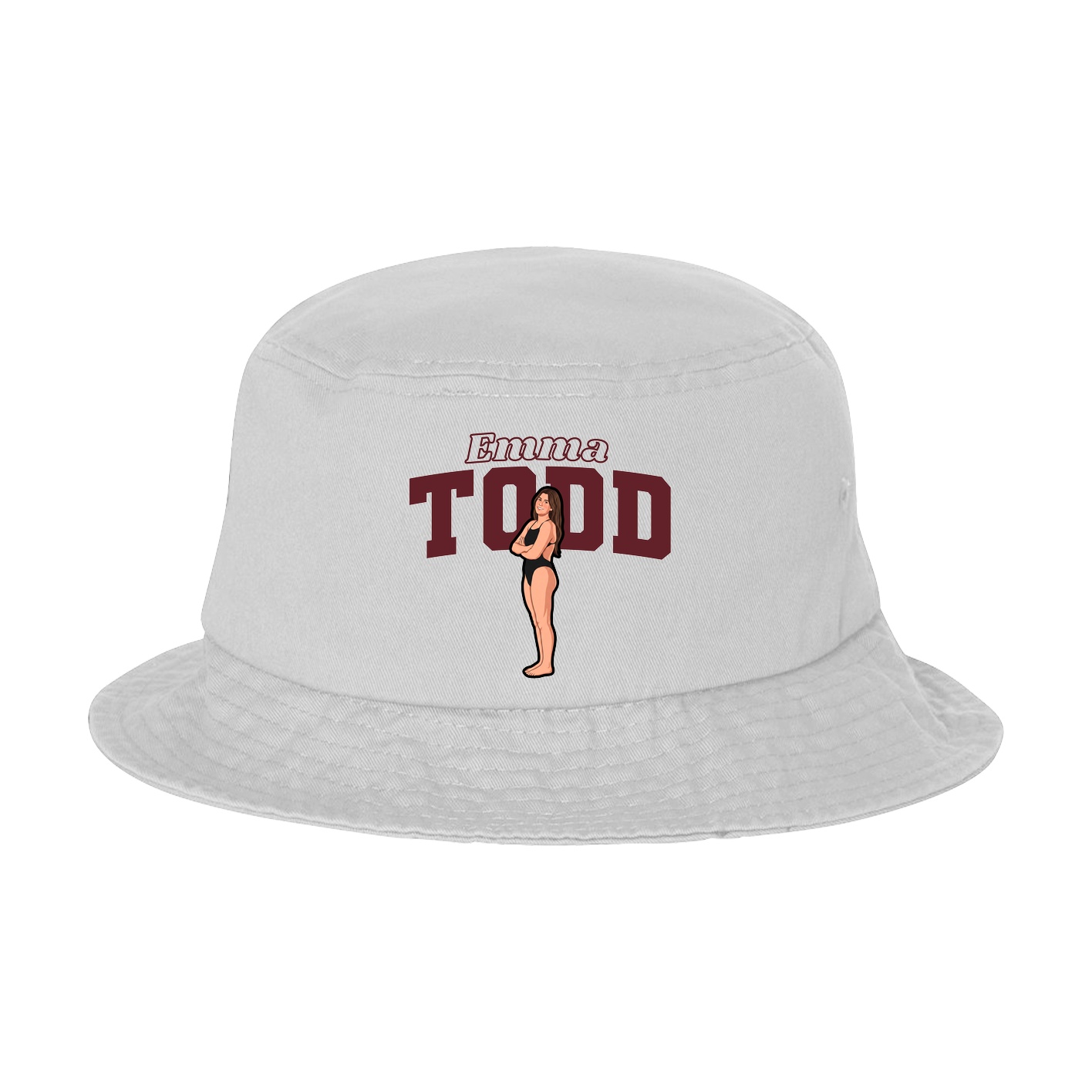 Bucket Cap — Name Arch in White