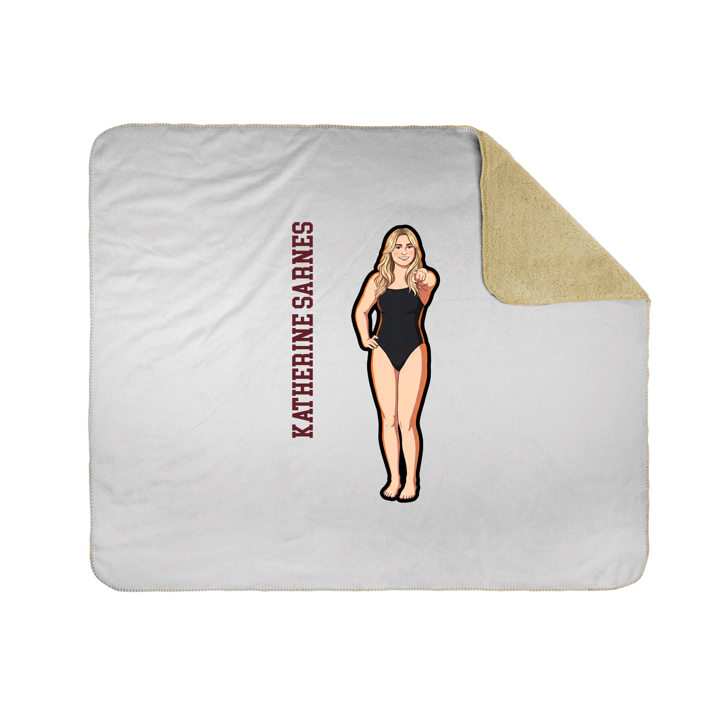 Throw Blanket — Name Vertical in White