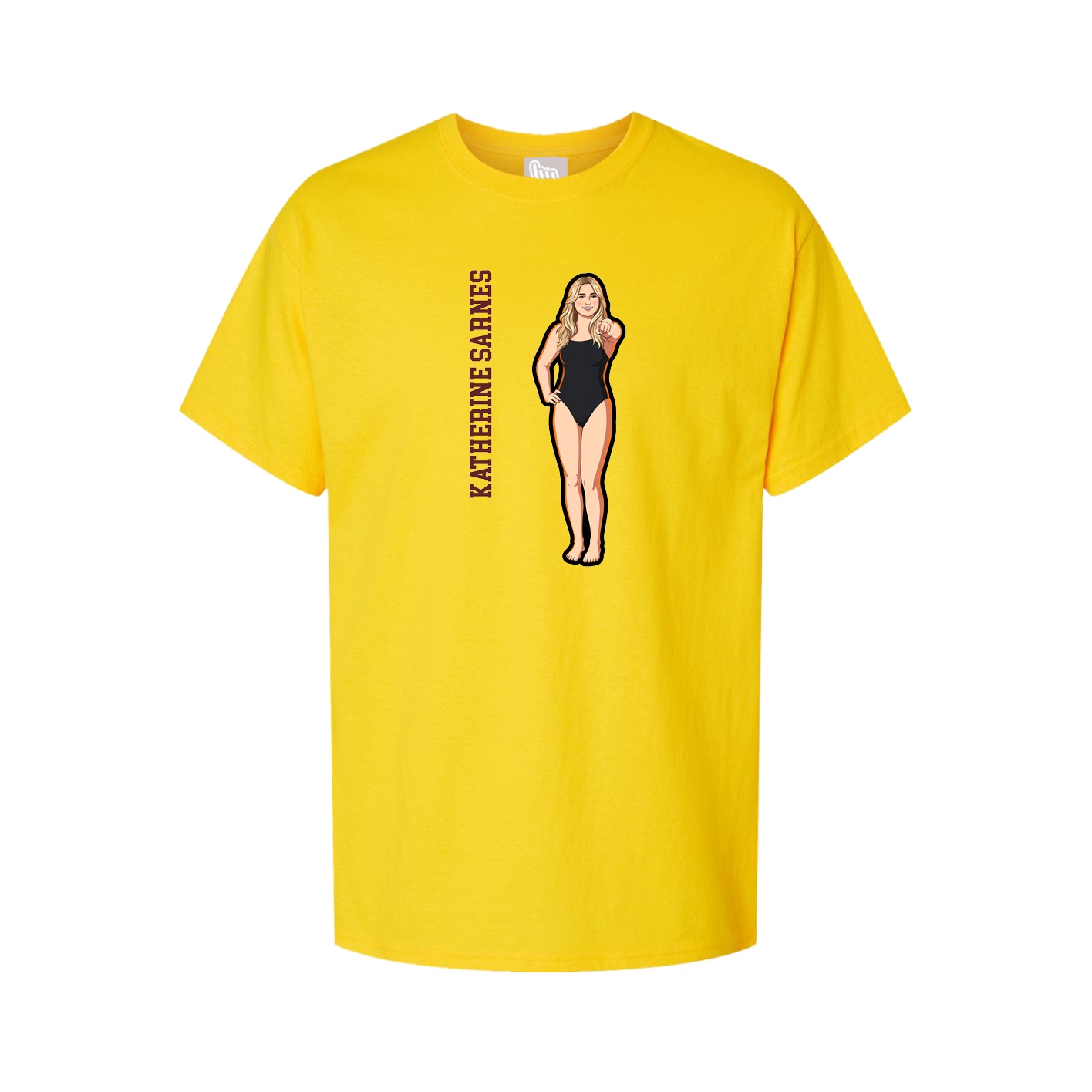 Youth Tee — Name Vertical in Gold