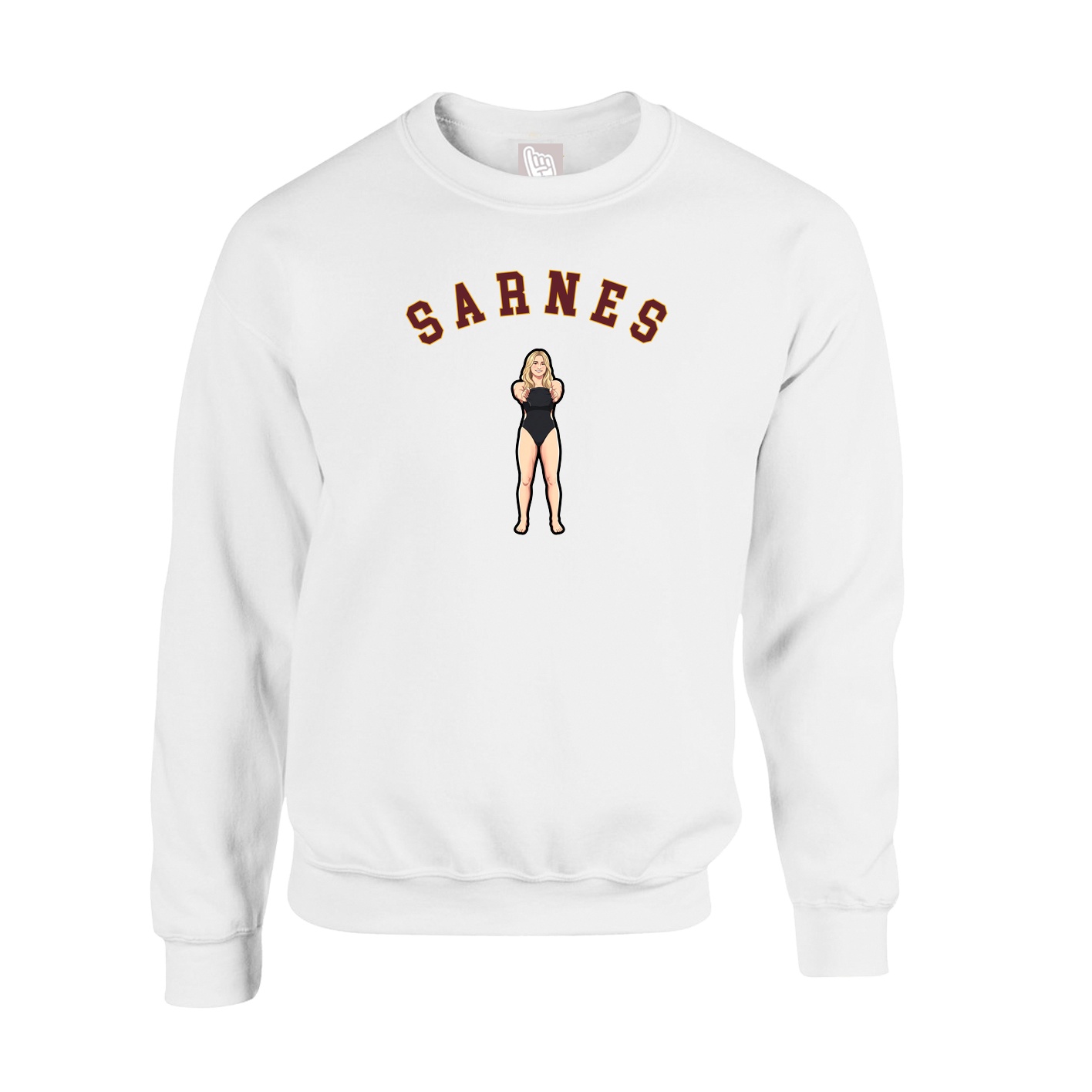 Fleece Crew — Shirsey Arch in White