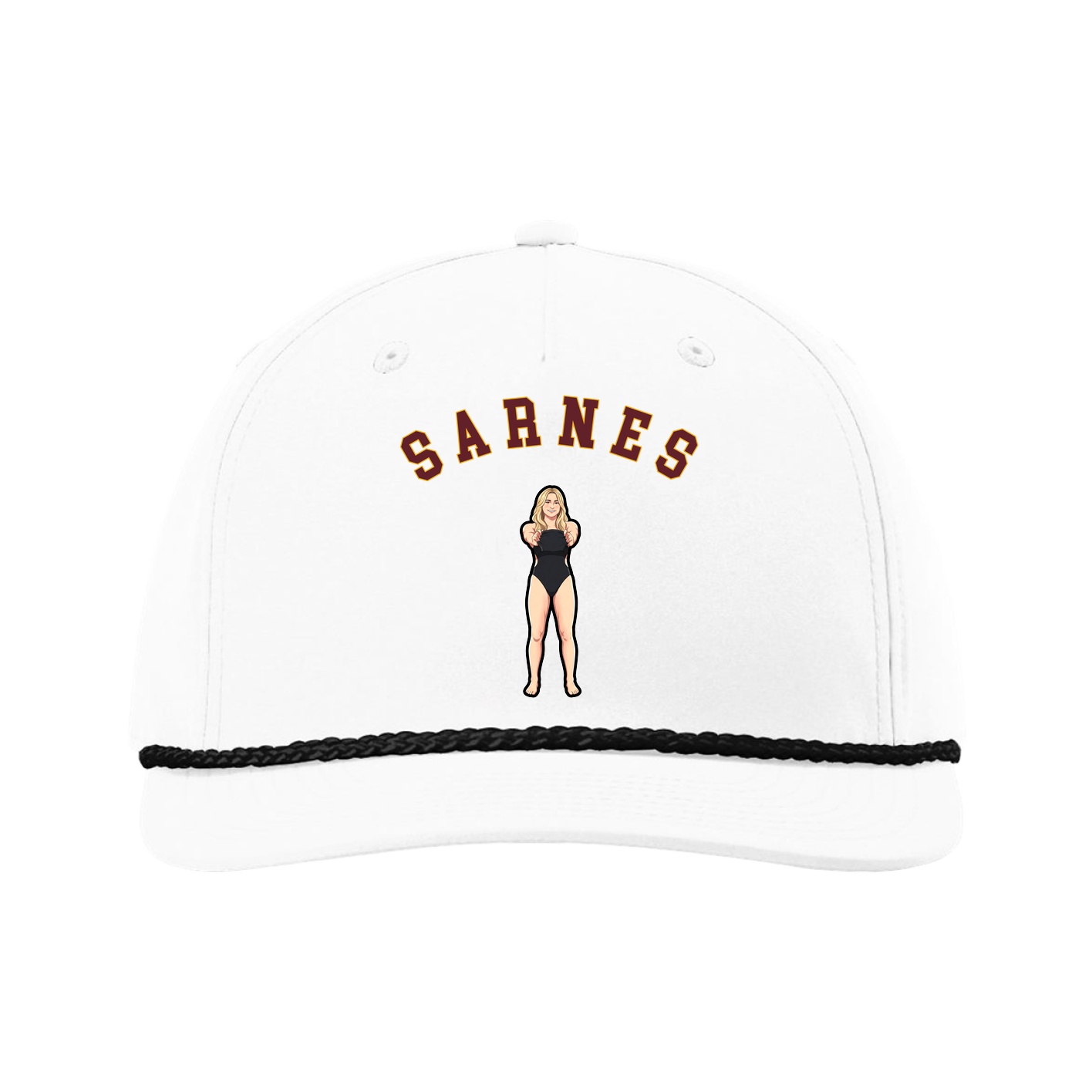 Five-Panel Classic Rope Cap — Shirsey Arch in White