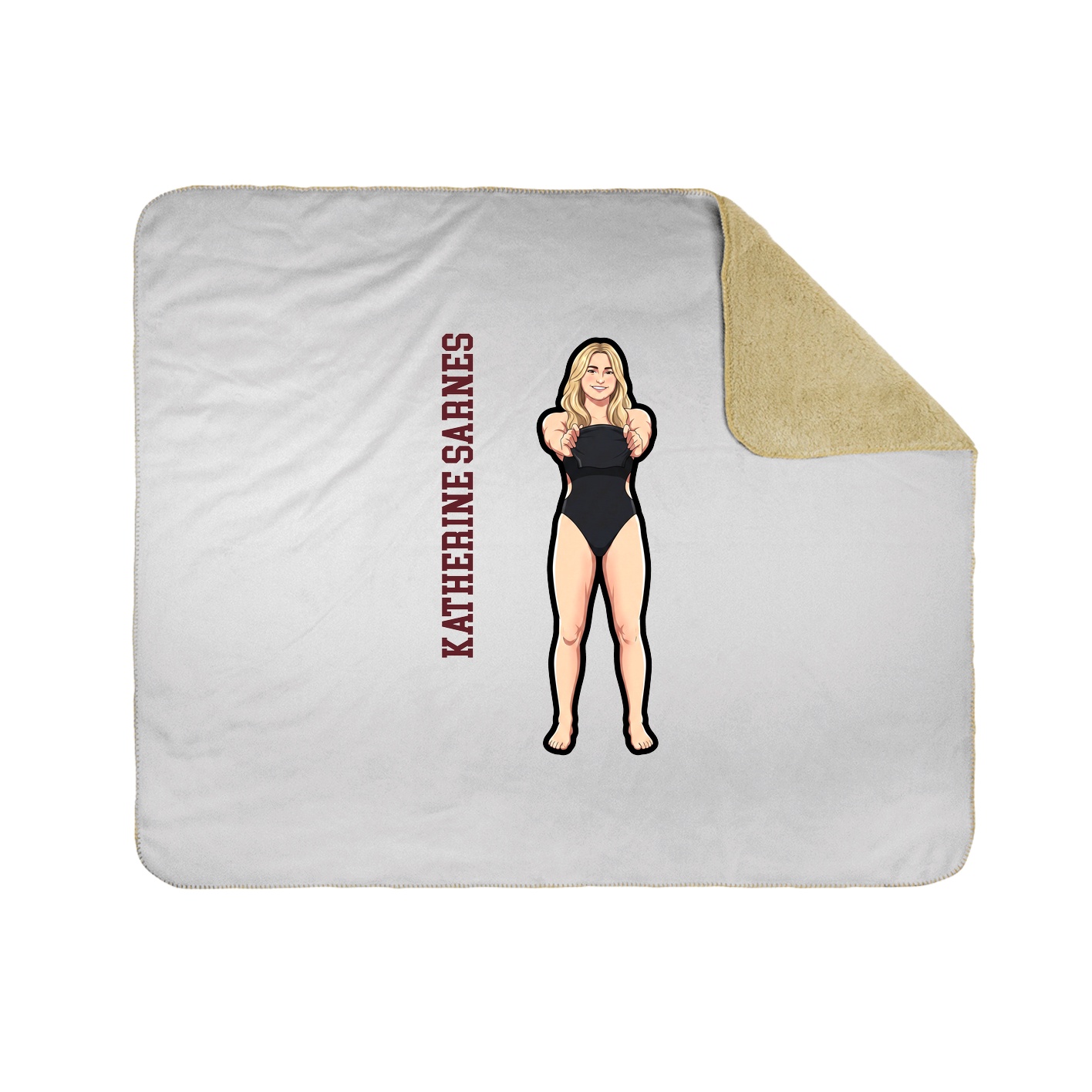 Throw Blanket — Name Vertical in White