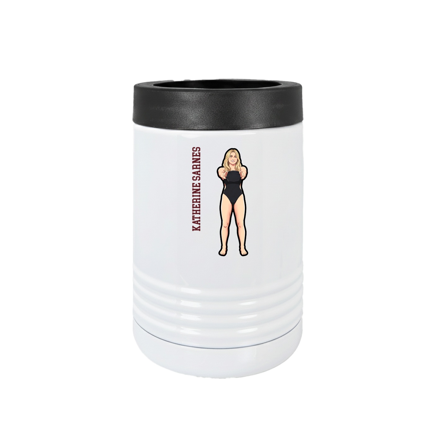 Beverage Holder — Name Vertical in White